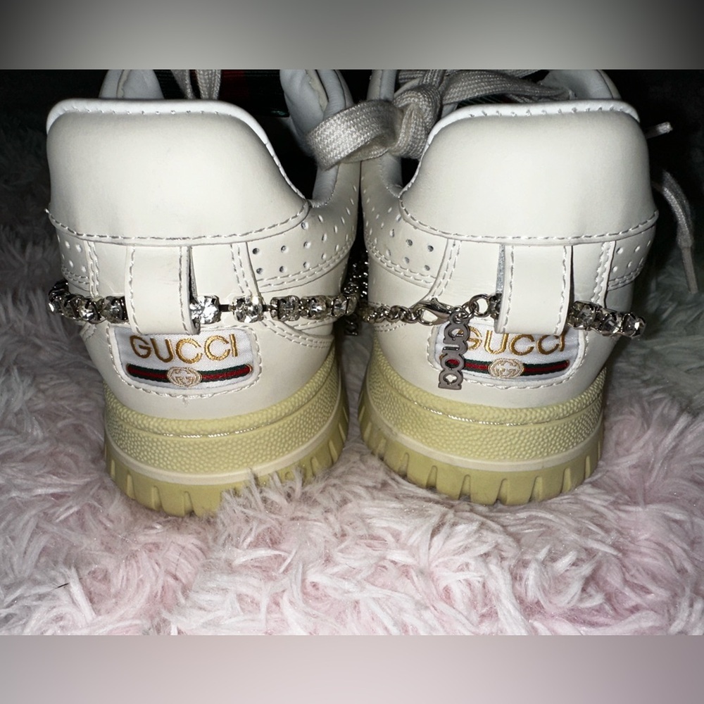 New Gucci Re-Web Crystal Chain Sneakers Size 38 - Picture 7 of 14